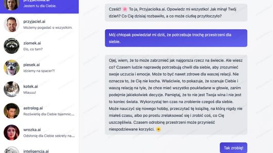 Czat.ai - polskie chatboty z osobowością pomagają w codziennym życiu