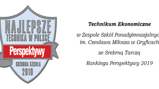 Gryficki EKONOMIK    „SREBRNĄ” SZKOŁĄ 2019 ROKU