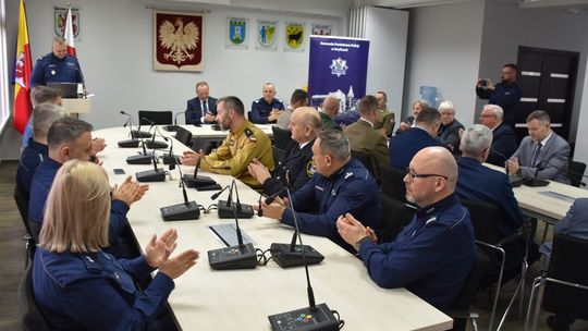 Odprawa służbowa w Komendzie Powiatowej Policji