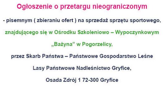 Ogłoszenie o przetargu nieograniczonym