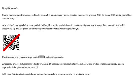 Ostrzegamy przed fałszywymi e-mailami o zwrocie podatku