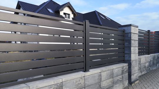 Piękno tkwi w prostocie - Nowoczesne Ogrodzenie Frontowe Malachit marki Plast-Met Systemy Ogrodzeniowe