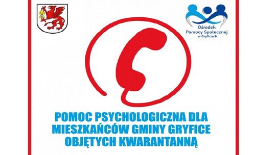 Pomoc psychologiczna dla mieszkańców Gminy Gryfice objętych kwarantanną 