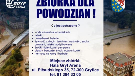 Powiat Gryficki rusza ze zbiórką najpotrzebniejszych rzeczy dla powodzian.