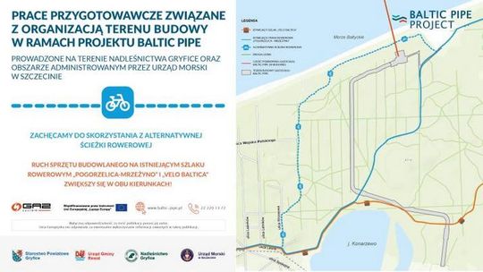 Rusza budowa Baltic Pipe - GAZ-SYSTEM zaprasza do korzystania z alternatywnej ścieżki rowerowej 