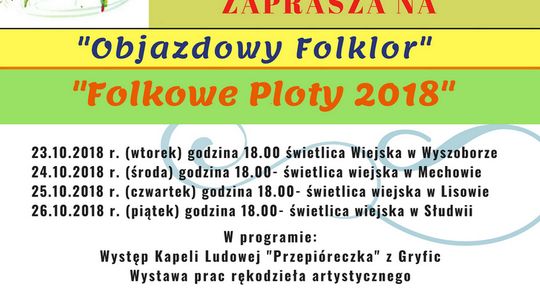 Zaproszenie na Festiwal Kultury i Tradycji Ludowej „Folkowe Płoty”