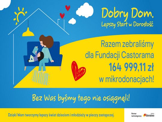 Blisko 165 tys. zł ze zbiórki mikrodonacji w sklepach Castoramy trafi na wsparcie dzieci i młodzieży z pieczy zastępczej