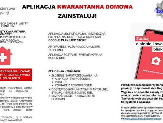 Jesteś objęty kwarantanną? Skorzystaj z bezpłatnej aplikacji „Kwarantanna domowa”