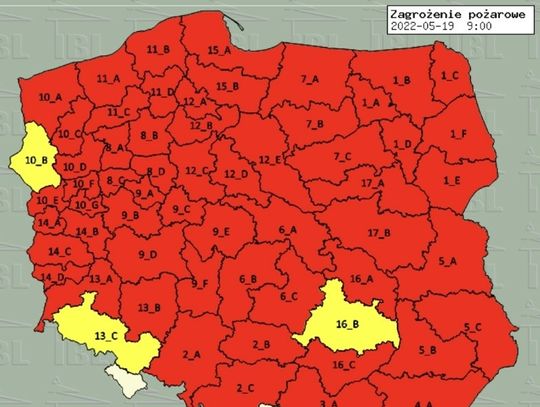 Najwyższy stopień zagrożenia pożarowego w lasach RDLP Szczecin