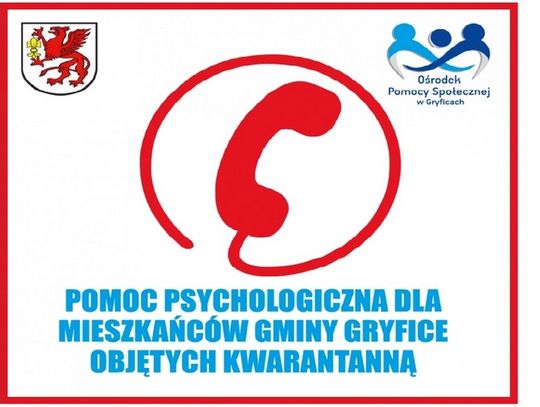 Pomoc psychologiczna dla mieszkańców Gminy Gryfice objętych kwarantanną 