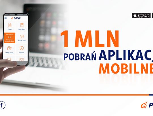 Ponad milion pobrań aplikacji mobilnej PGNiG 