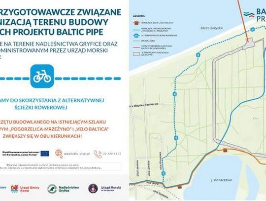 Rusza budowa Baltic Pipe - GAZ-SYSTEM zaprasza do korzystania z alternatywnej ścieżki rowerowej 