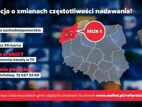 Zmiany częstotliwości nadawania telewizji naziemnej w województwie zachodniopomorskim 