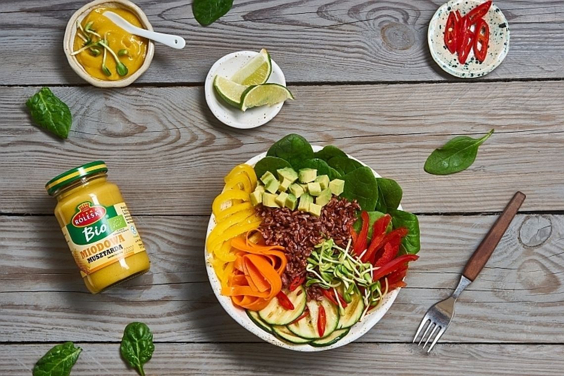 Buddha bowl z ekologiczną Musztardą Miodową BIO Roleski Buddha bowl z ekologiczną Musztardą Miodową BIO Roleski