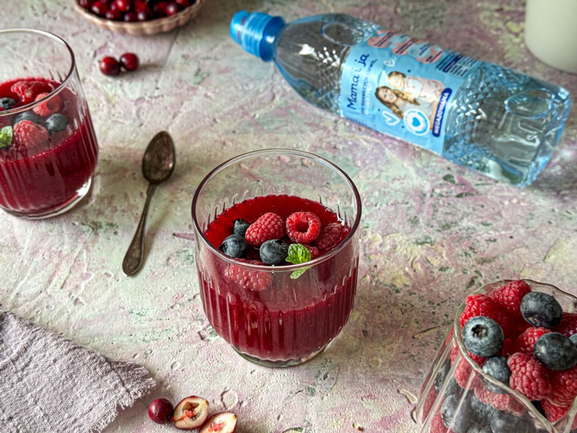 Domowy kisiel żurawinowy z malinami