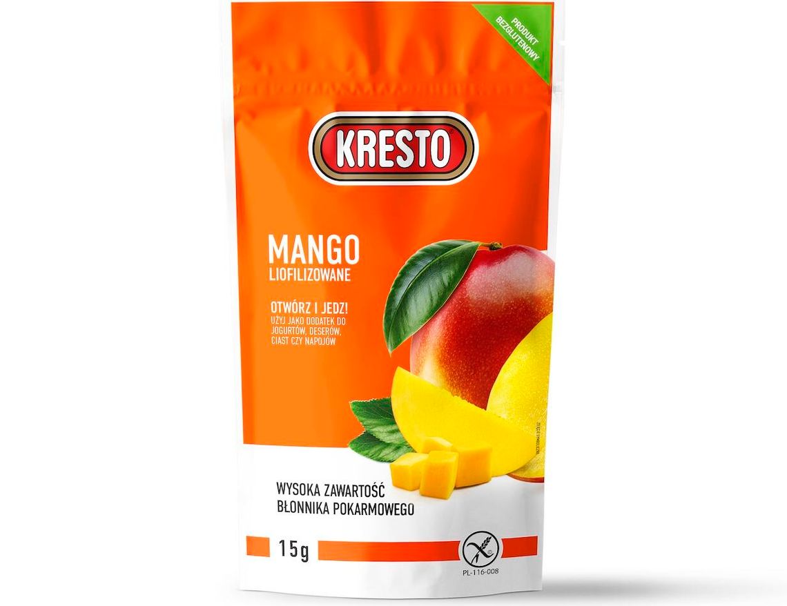 Egzotyczne MANGO w linii liofilizatów KRESTO 100% OWOCU