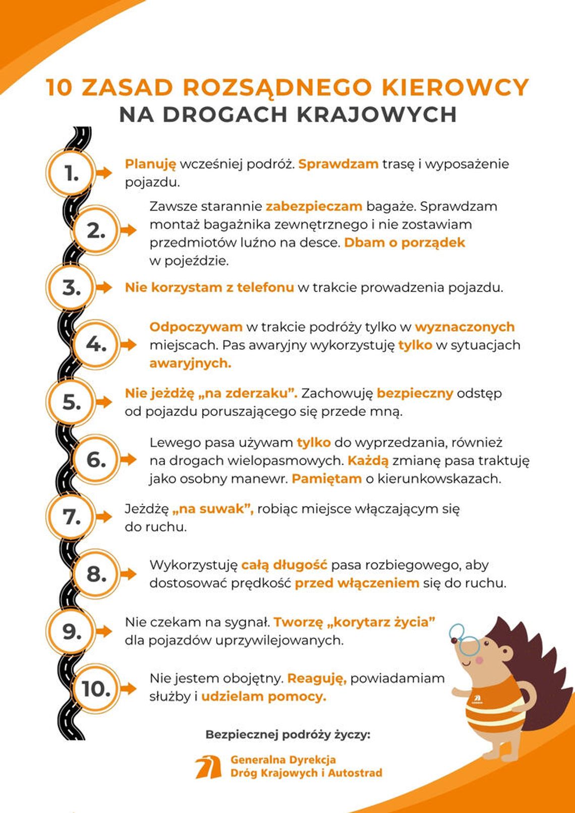 GDDKiA: drogowy dekalog bezpiecznego kierowcy. Czy stosujesz się do najważniejszych zasad na drodze?