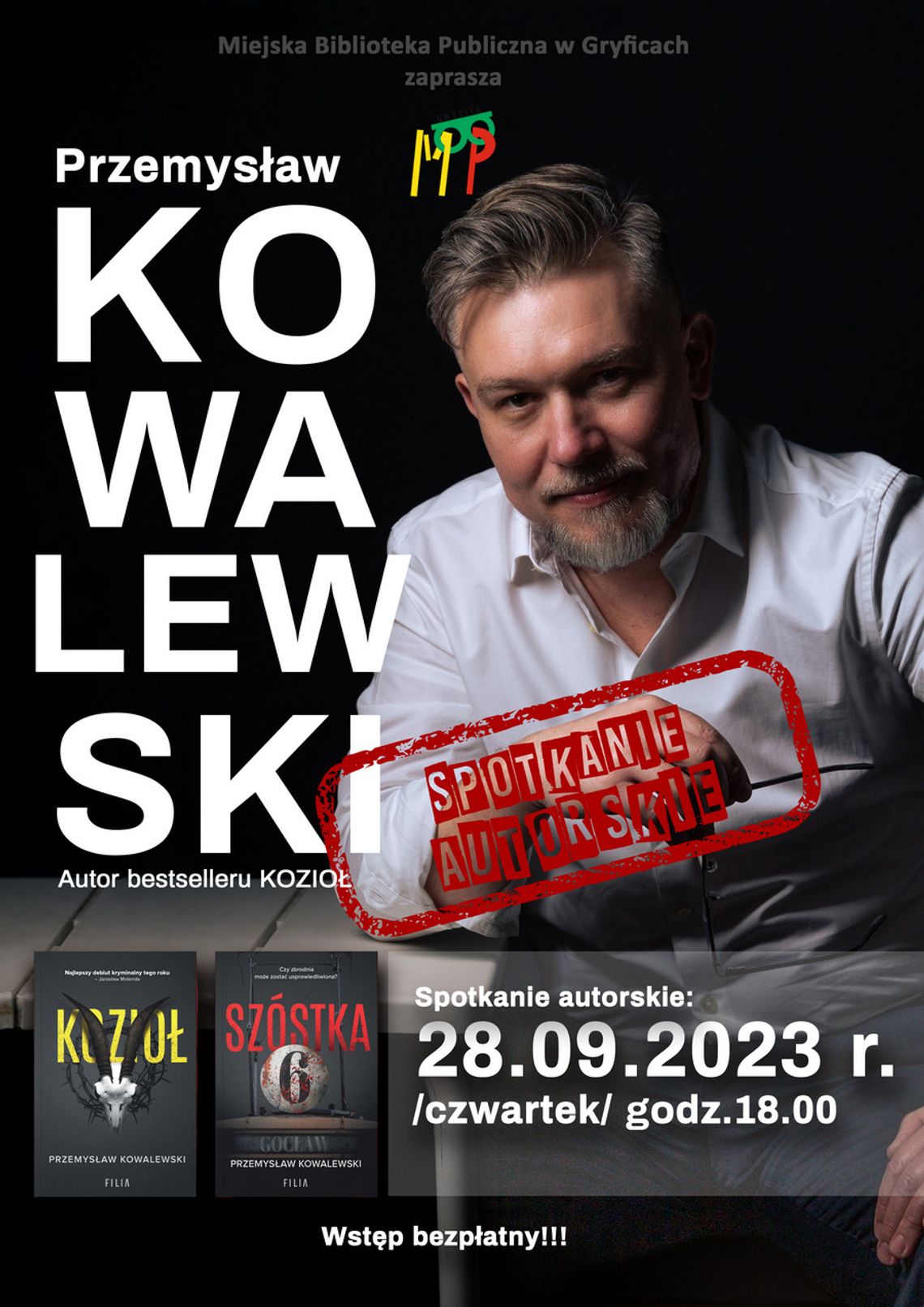 "Kozioł" – spotkanie z Krzysztofem Kowalewskim w gryfickiej bibliotece