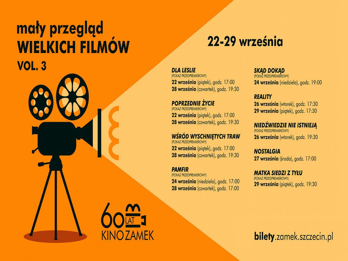 MAŁY PRZEGLĄD WIELKICH FILMÓW VOL. 3 w Kinie Zamek