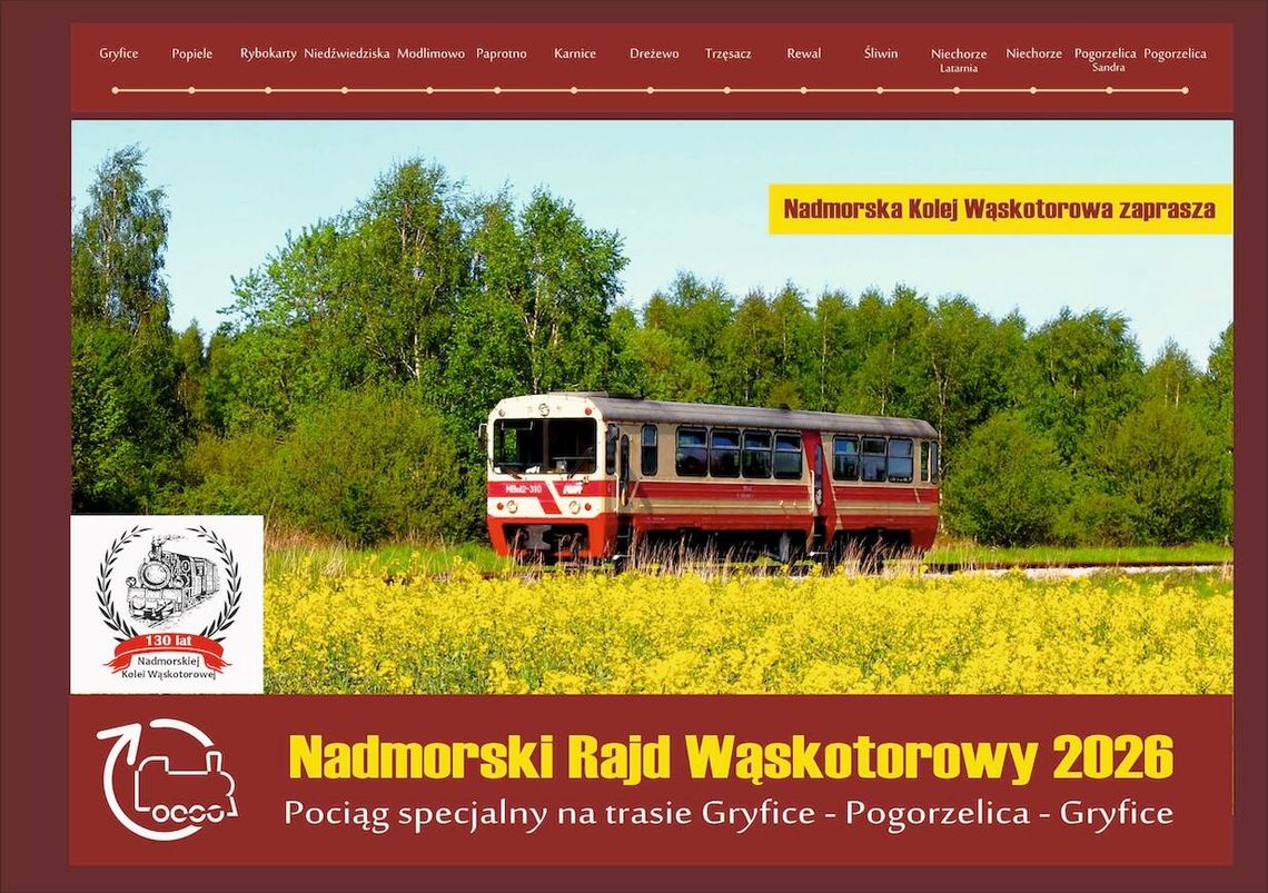 Nadmorska Kolej Wąskotorowa zaprasza na rajd