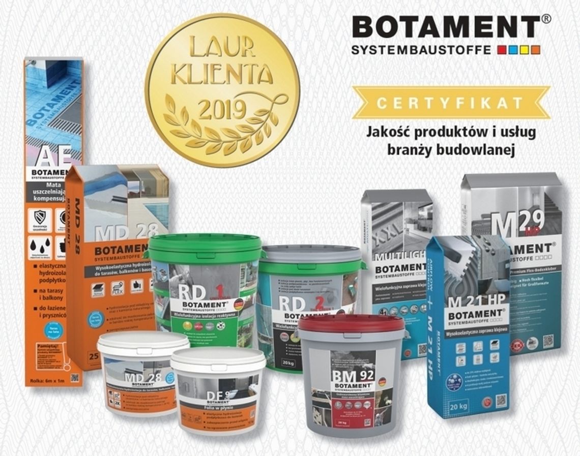 Polacy zaufali firmie Botament – Laury Klienta 2019 przyznane Polacy zaufali firmie Botament – Laury Klienta 2019 przyznane