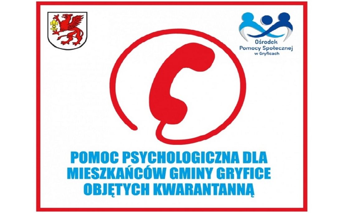 Pomoc psychologiczna dla mieszkańców Gminy Gryfice objętych kwarantanną 