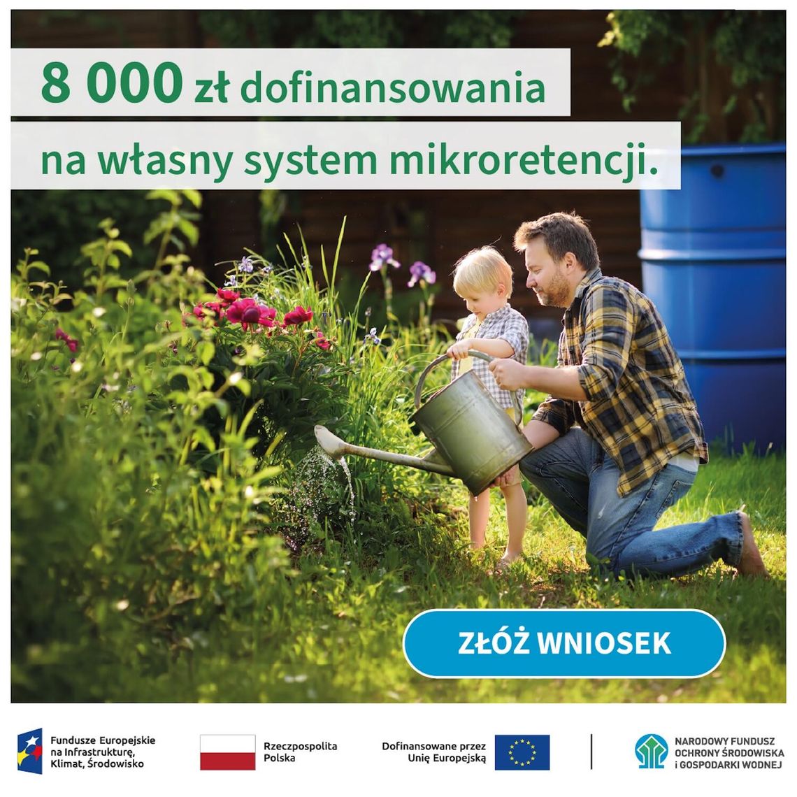 Ponad 5 mln zł na zbieranie deszczówki! Rusza nabór wniosków w programie Mikroretencja Ponad 5 mln zł na zbieranie deszczówki! Rusza nabór wniosków w programie Mikroretencja