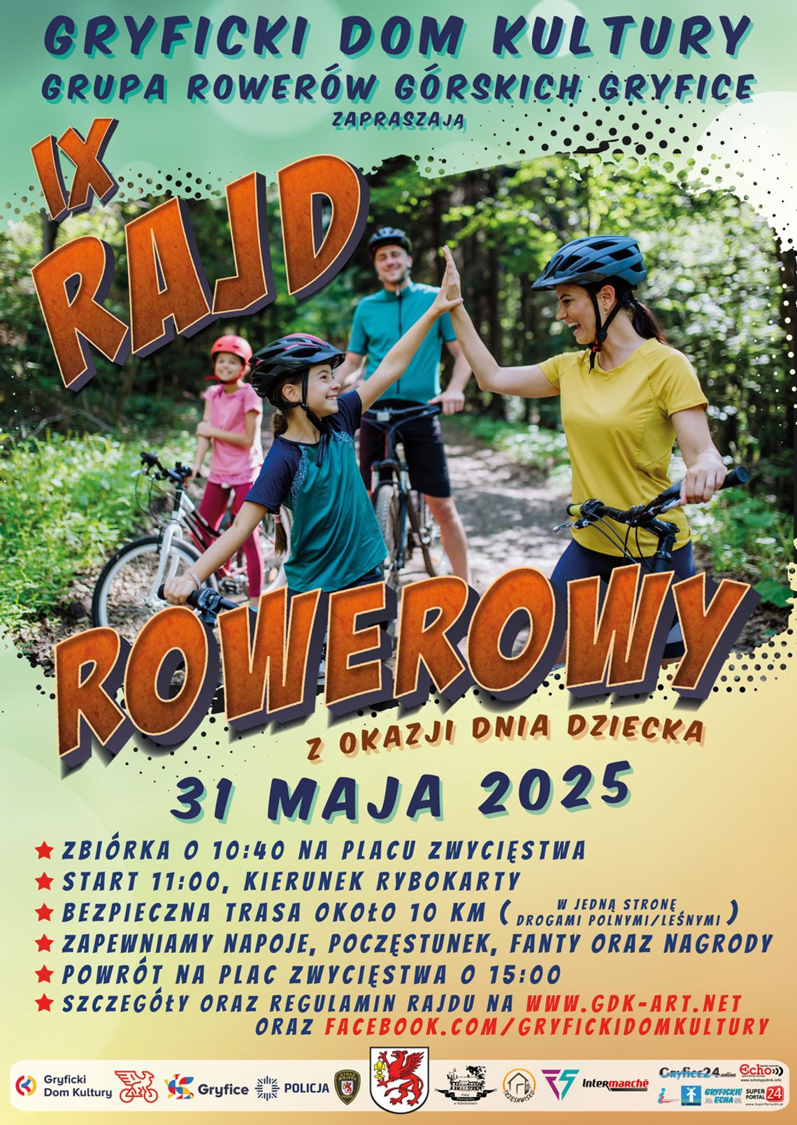 Rajd Rowerowy z okazji Dnia Dziecka.