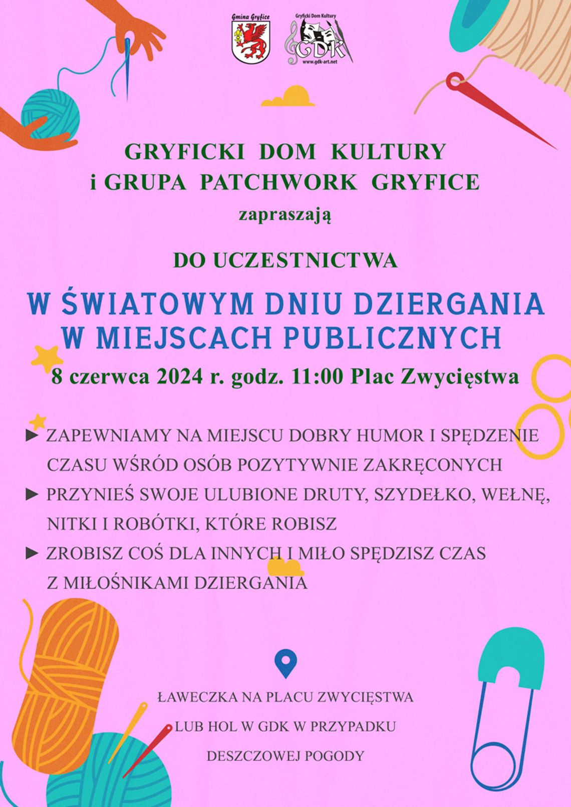 ŚWIATOWY DZIEŃ DZIERGANIA W MIEJSCACH PUBLICZNYCH GRYFICE 2024.