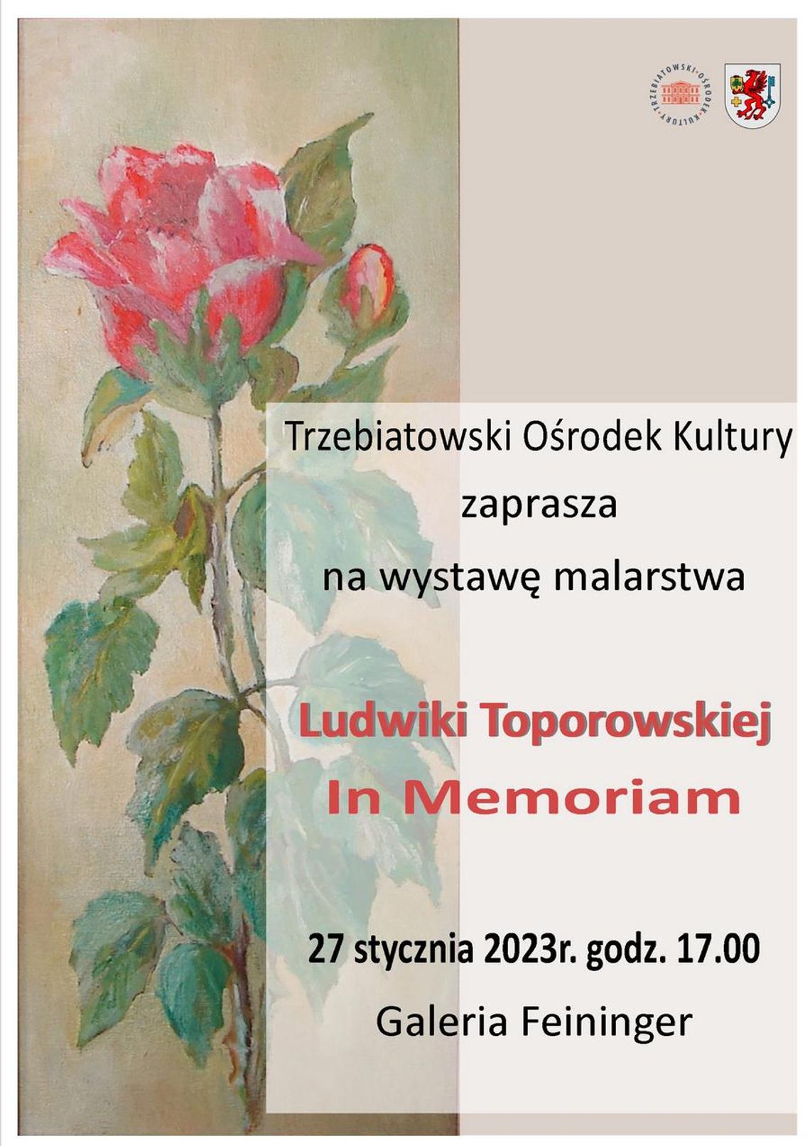 TOK zaprasza na  wystawę malarstwa Ludwiki Toporowskiej  In Memoriam