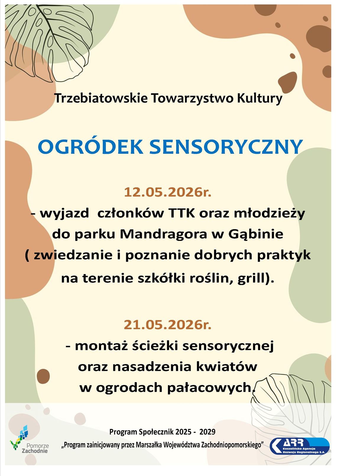 Trzebiatów z nowym „Ogródkiem sensorycznym”. TTK pozyskało dofinansowanie z Programu SPOŁECZNIK