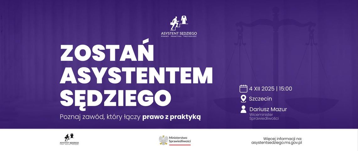 Wiceminister Sprawiedliwości Dariusz Mazur spotka się ze studentami w Szczecinie