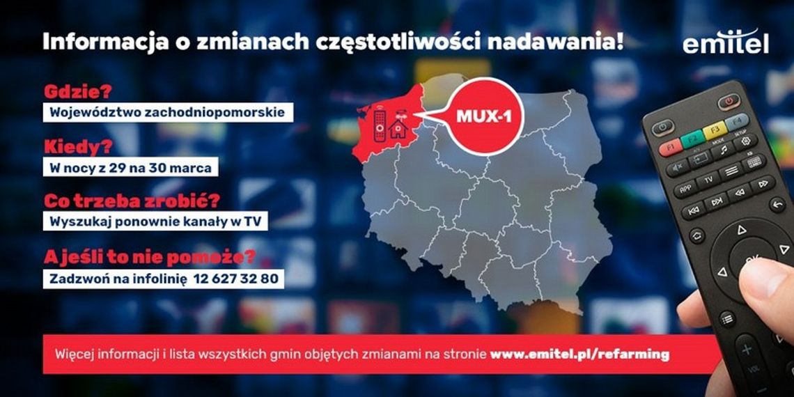 Zmiany częstotliwości nadawania telewizji naziemnej w województwie zachodniopomorskim 