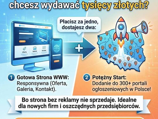 HIT: Strona WWW + Reklama w 300 miejscach! | Dodawanie ogłoszeń | Tanie strony www