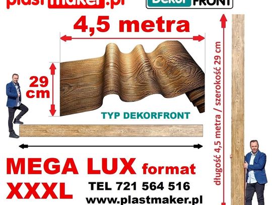 NOWOŚĆ Elastyczna deska dekoracyjna DekorFront MEGA lux FORMAT 4,5 m x 29 cm!