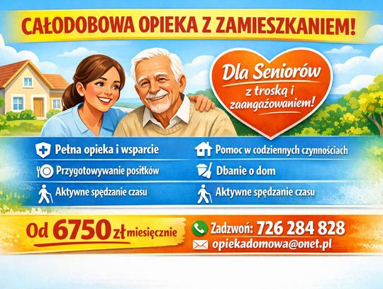 Opiekunka z zamieszkaniem Szczecin / Opiekunka dla osoby starszej