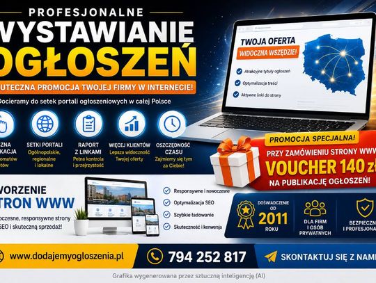 Strony internetowe oraz publikacja ogłoszeń  + Tanie strony Internetowe