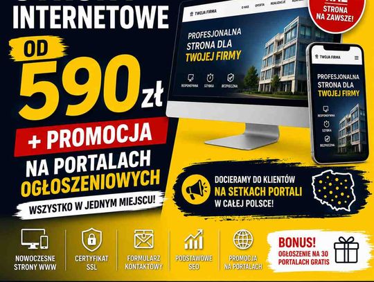 Strony WWW od 590 PLN TANIO + projekt wstępny za darmo