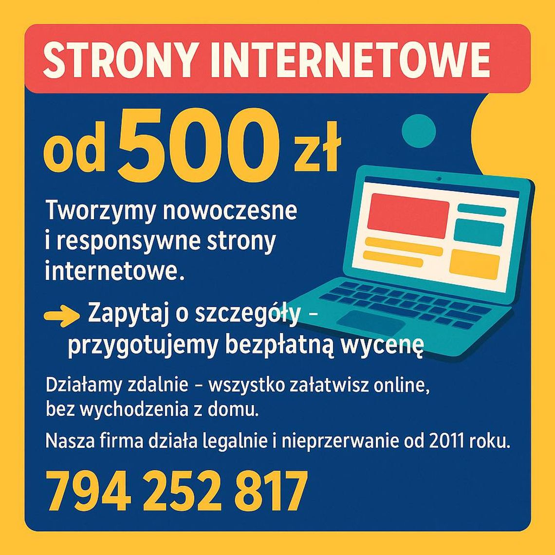 Profesjonalna strona www już od 500 zł - idealna dla firm i osób prywatnych  Gotowa nawet w kilka dni!