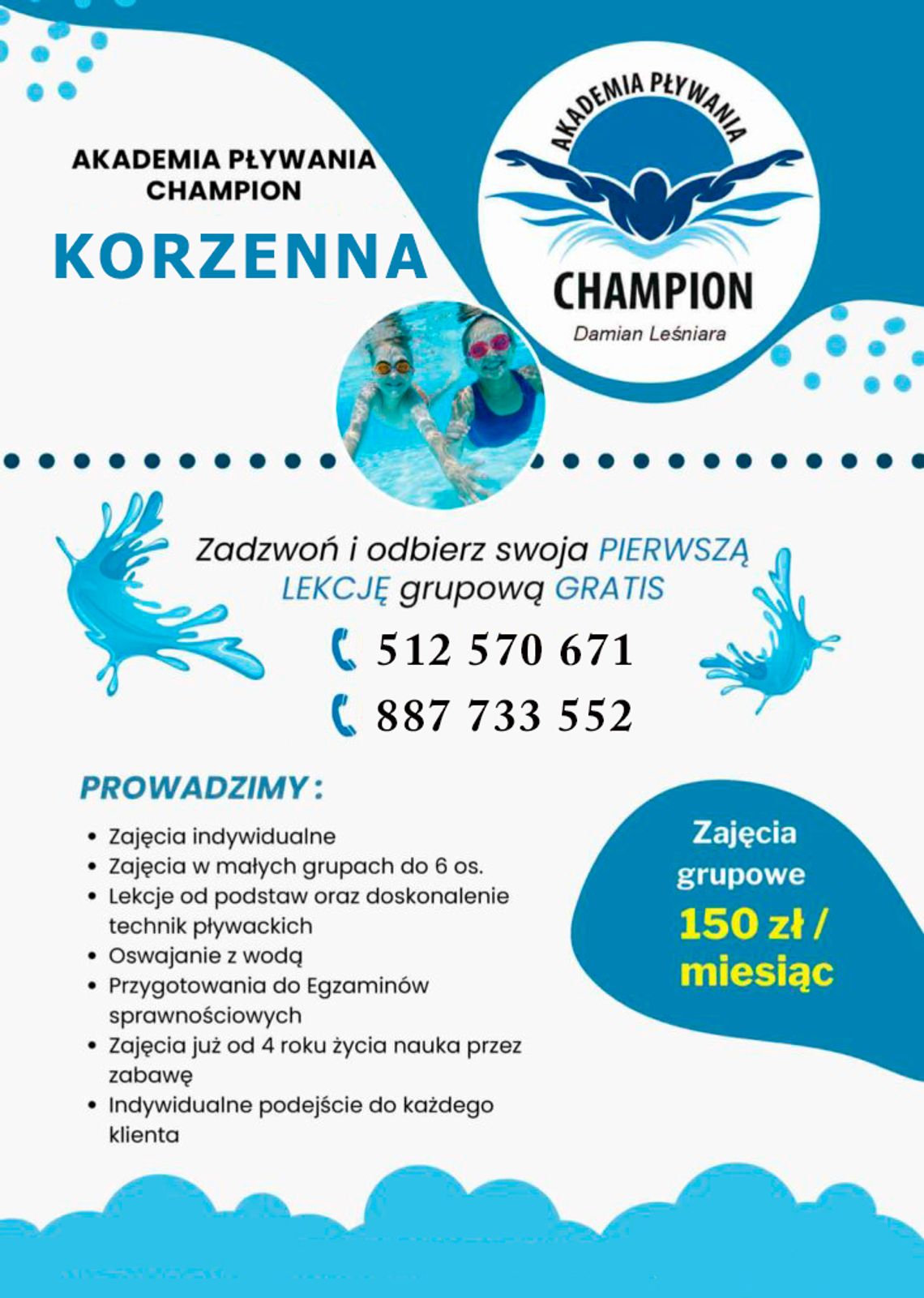 Szkoła Champion - nauka pływania w Korzennej