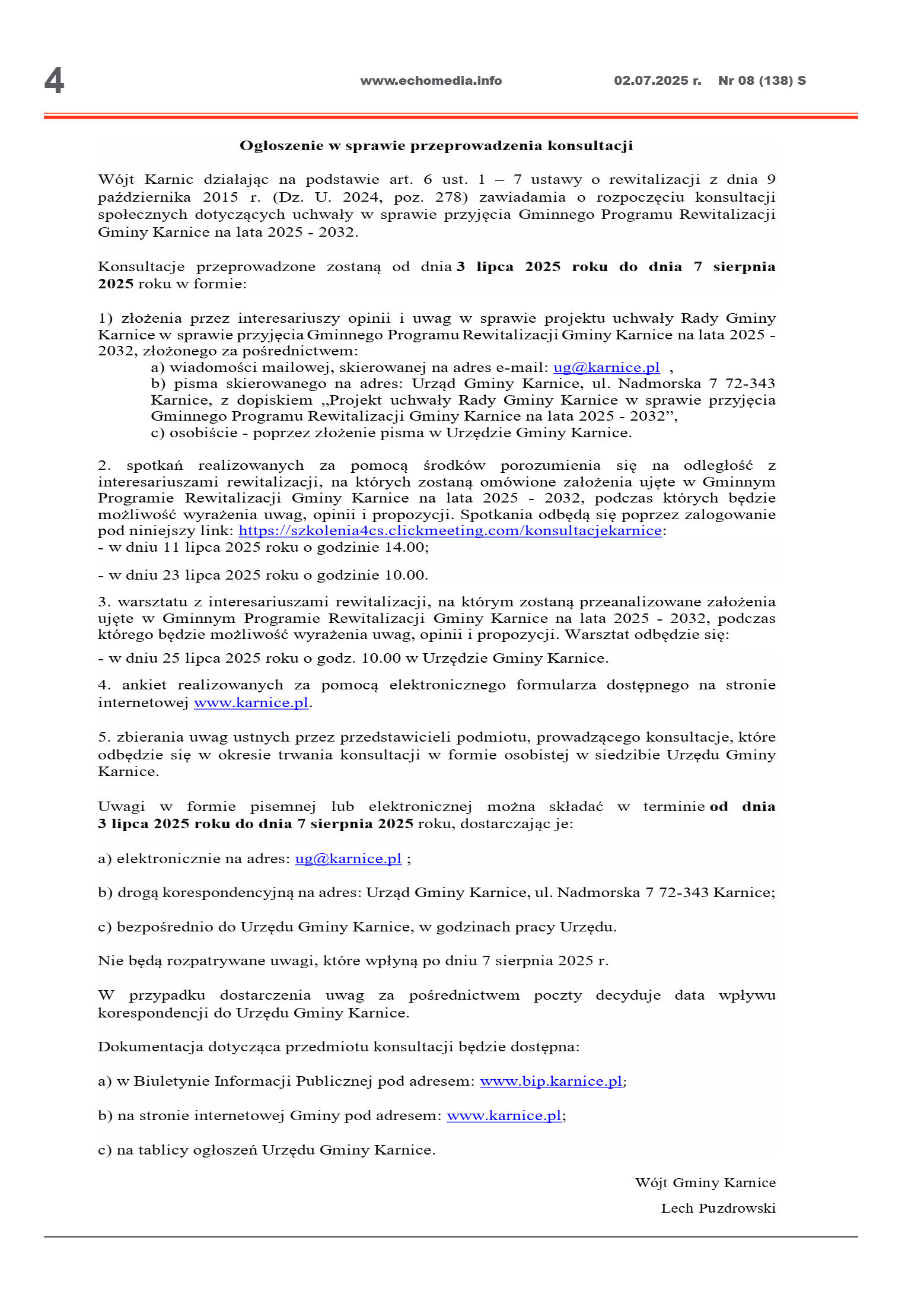 ECHOTYGONIK nr 8/2025 - strona 4