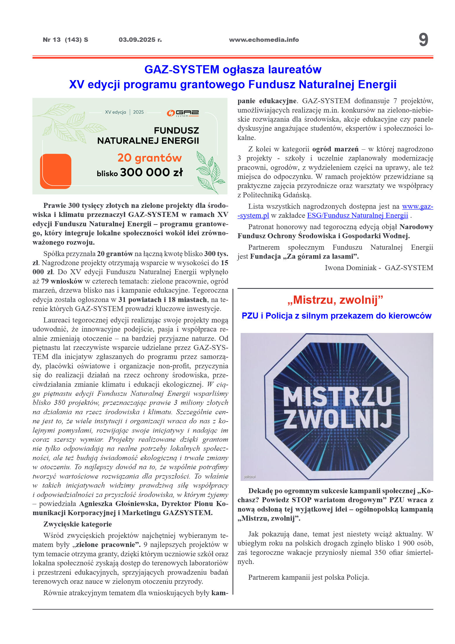 ECHOTYGODNIK 13/2025 - strona 9